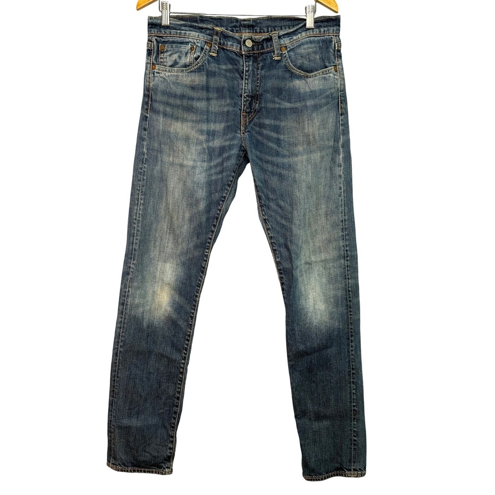 Levi's 511 Slim Jeans‎ Men W33 L34 Medium Wash Distressed Fade Denim Pants